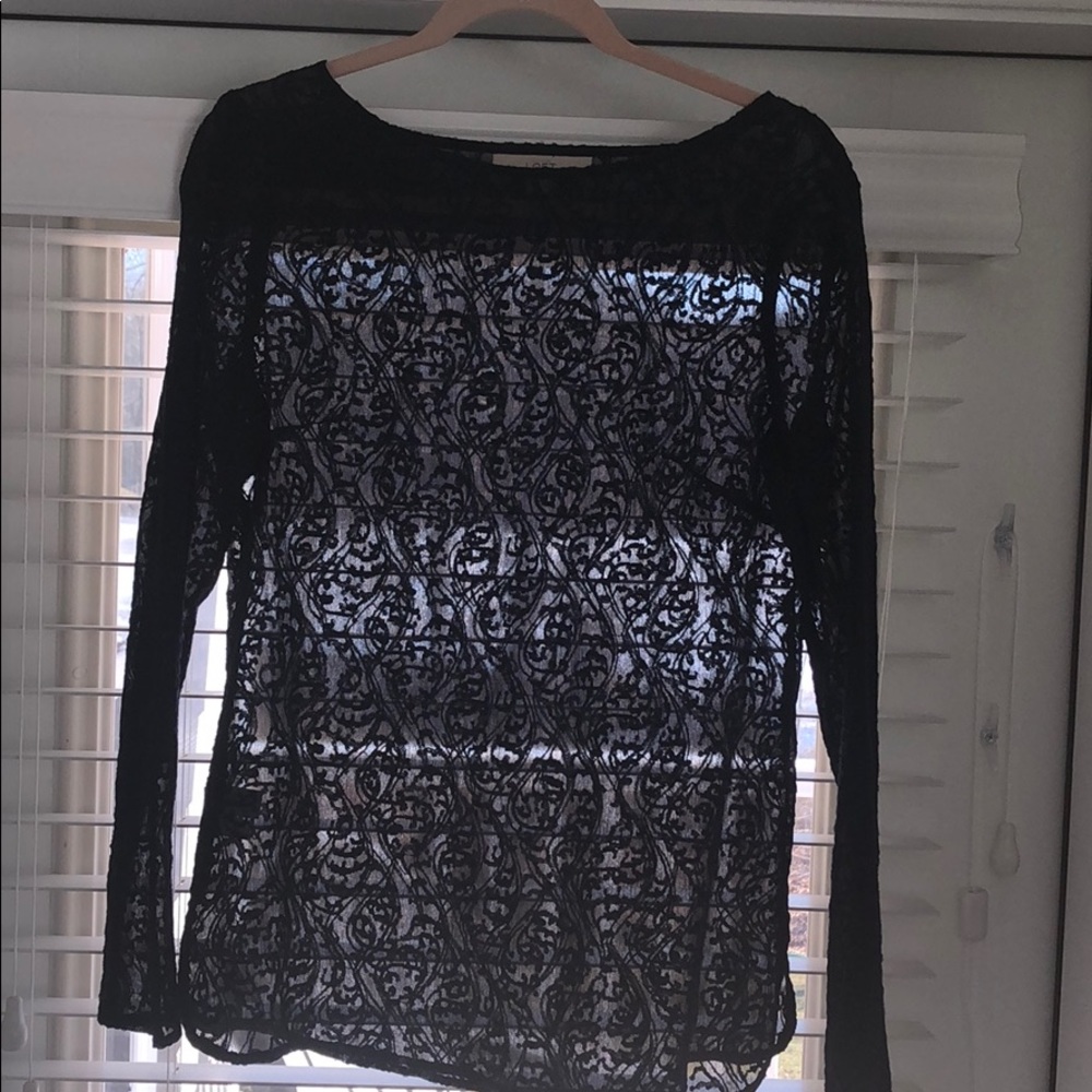Loft sheer Embellished Blouse